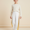 Pantalon Baggy Blanc Doré Large Pailleté Fille - Maille