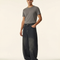 Pantalon Baggy Jean Délavé Ample Unisexe Streetwear - Gris