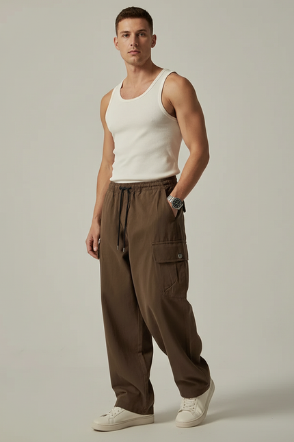 Pantaloni Militari Baggy - Marron Toile
