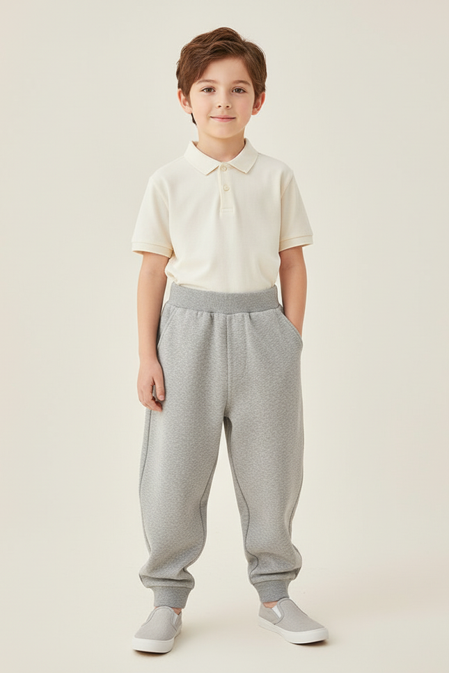 Pantalon Baggy Gris Molletonné Confortable Enfant