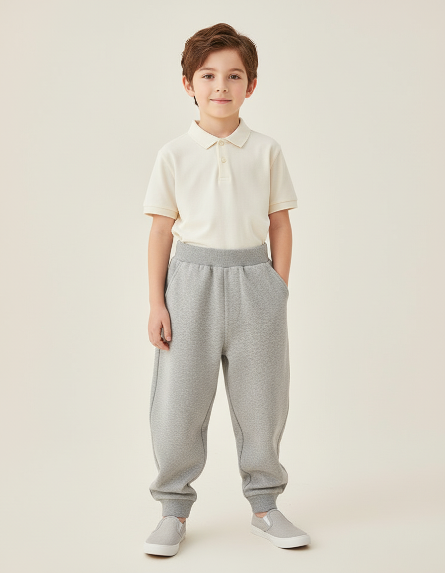 Pantalon Baggy Gris Molletonné Confortable Enfant