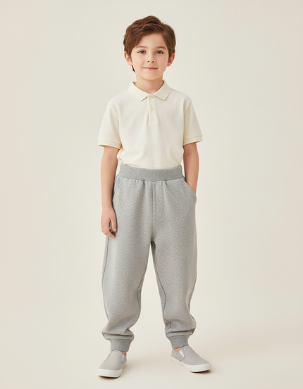 Pantalon Baggy Gris Molletonné Confortable Enfant