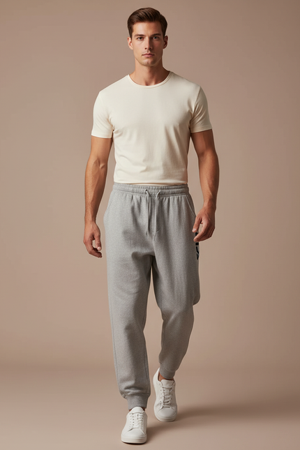 Pantalon Baggy Gris Molletonné Confortable Sport Homme