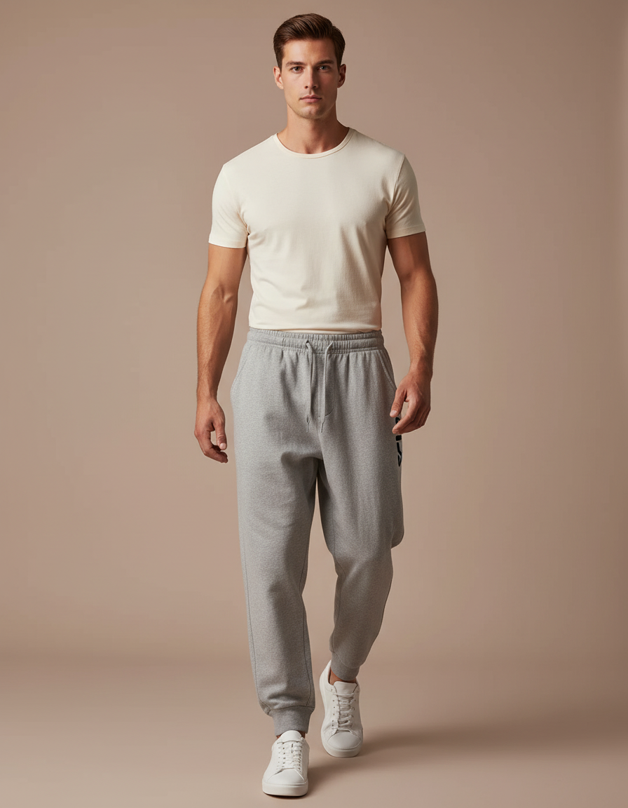 Pantalon Baggy Gris Molletonné Confortable Sport Homme