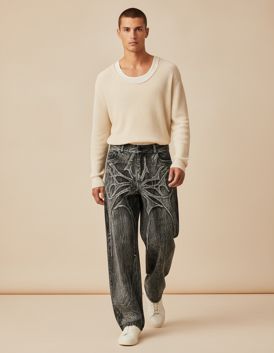 Pantalon Baggy Y2k - Gris Jean