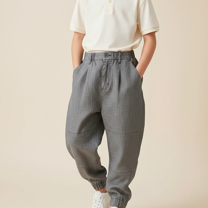 Pantalon Baggy Gris Ample Coton Enfant Unisexe