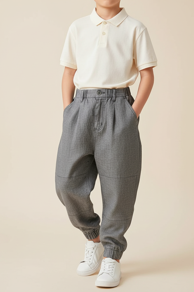 Pantalon Baggy Gris Ample Coton Enfant Unisexe