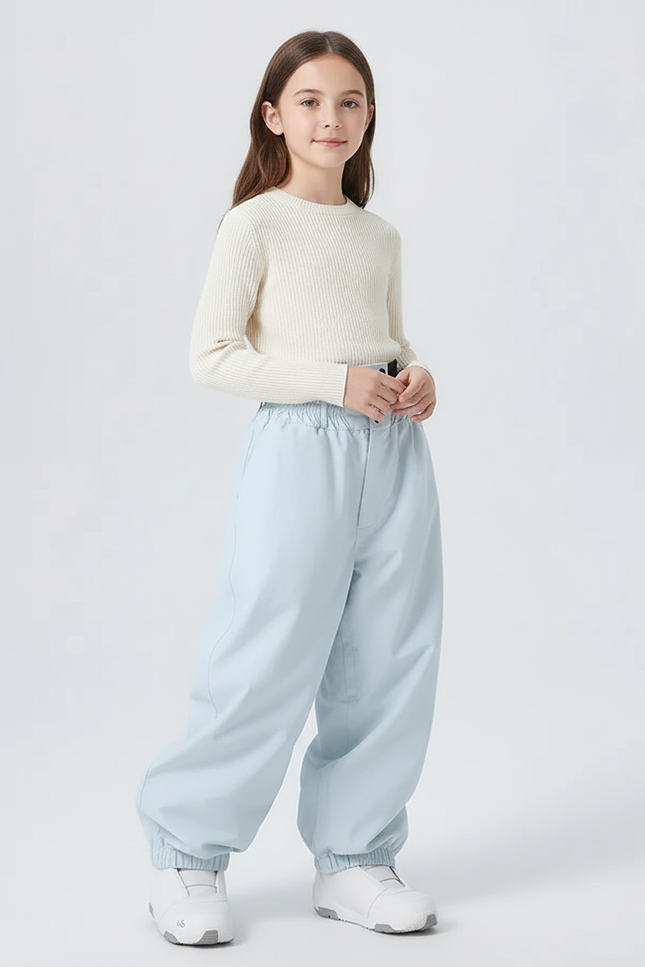 Pantalon Baggy Bleu Ciel Ample Sportif Enfant - Polyester