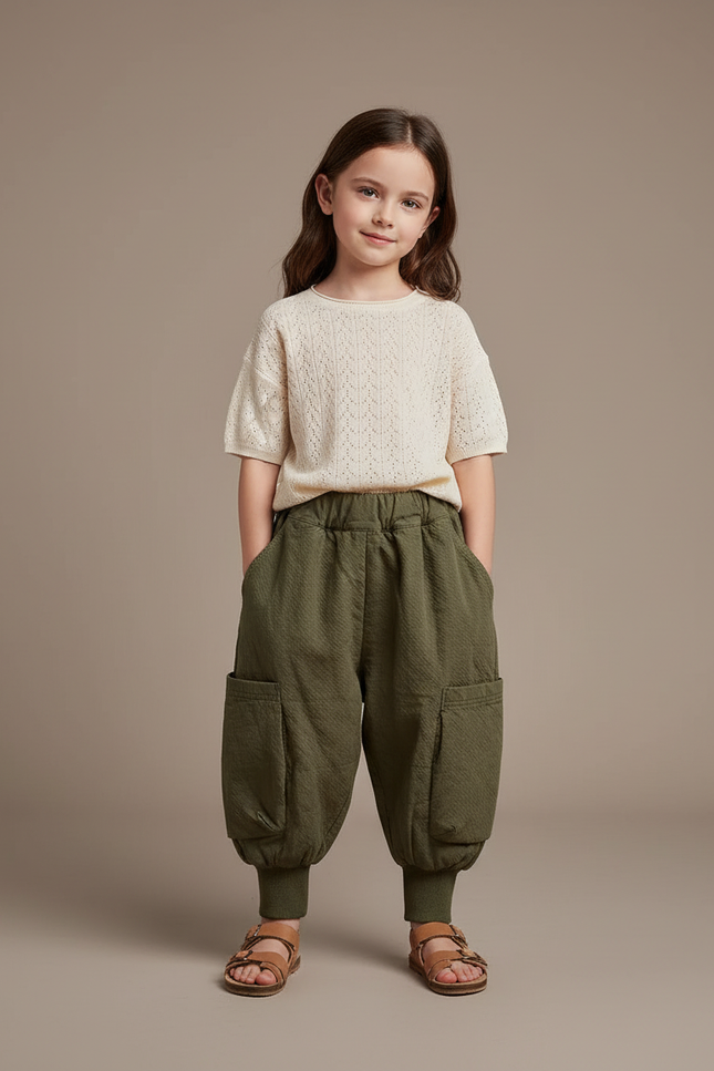 Pantalon Baggy Kaki Ample Matelassé Enfant - Molleton