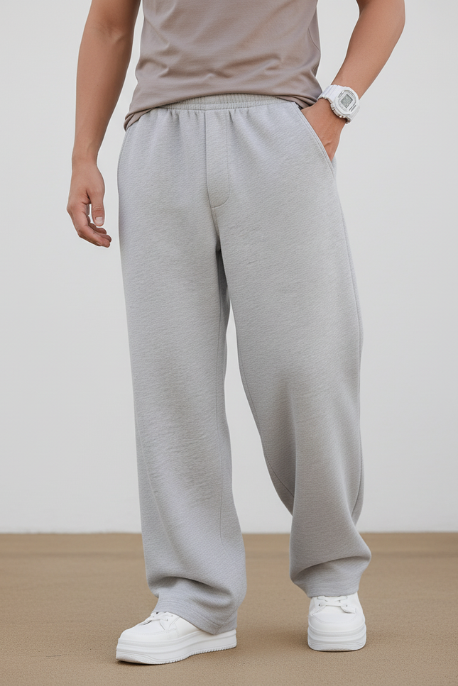 Pantalon Baggy Gris Ample Décontracté Confortable - Molleton