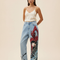 Pantalon Baggy Jean Clair Ample Manga Anime - Bleu