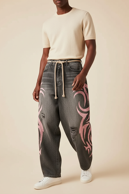 Pantalon Baggy Rose - Jean