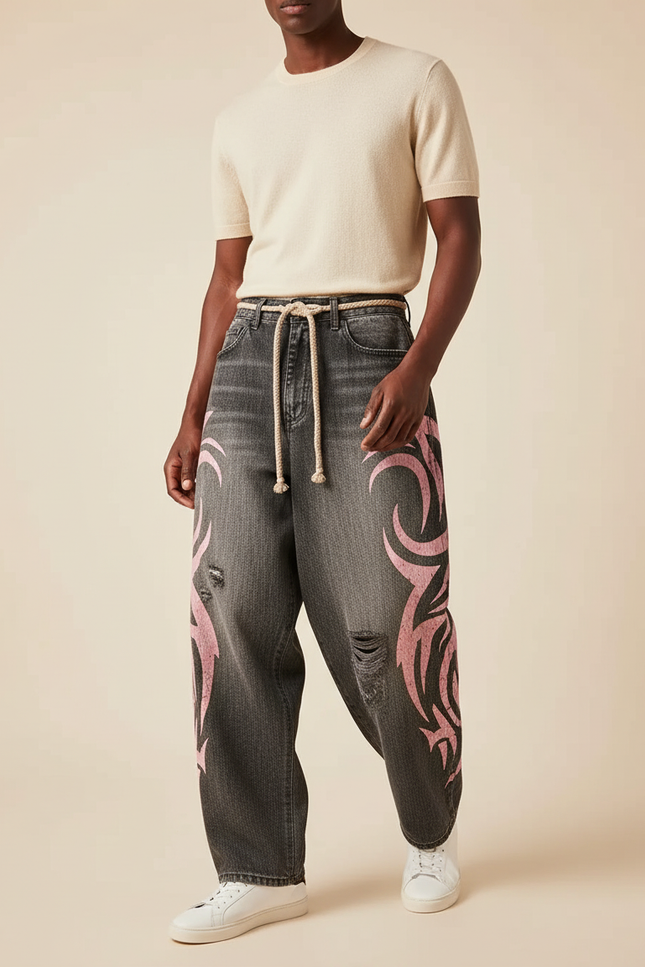 Pantalon Baggy Rose - Jean