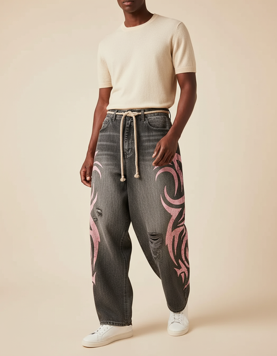 Pantalon Baggy Rose - Jean