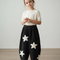 Pantalon Baggy Noir Côtelé Étoiles Ample Enfant - Cordé