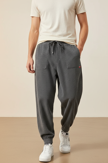 Pantalon Baggy Homme Sport - Gris Cordé