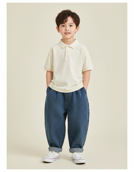 Pantalon Baggy Jean Bleu Ample Enfant Coton