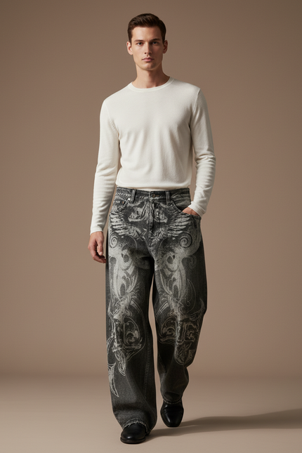 Pantalon Baggy Homme Gris - Jean