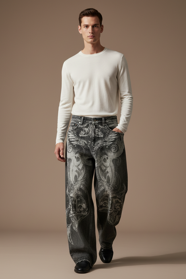 Pantalon Baggy Homme Gris - Jean