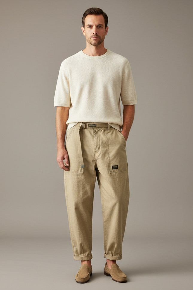 Pantalon Large Homme Baggy - Beige Toile