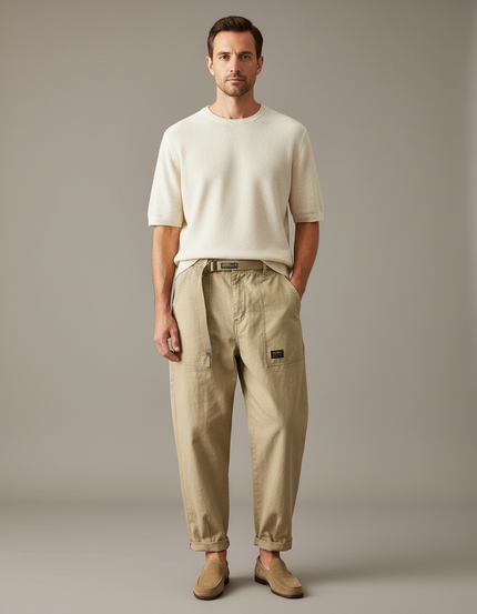 Pantalon Large Homme Baggy - Beige Toile