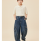 Pantalon Baggy Garçon Bleu Cargo Denim Hip Hop - Jean