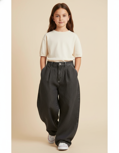 Pantalon Baggy Femme Gris