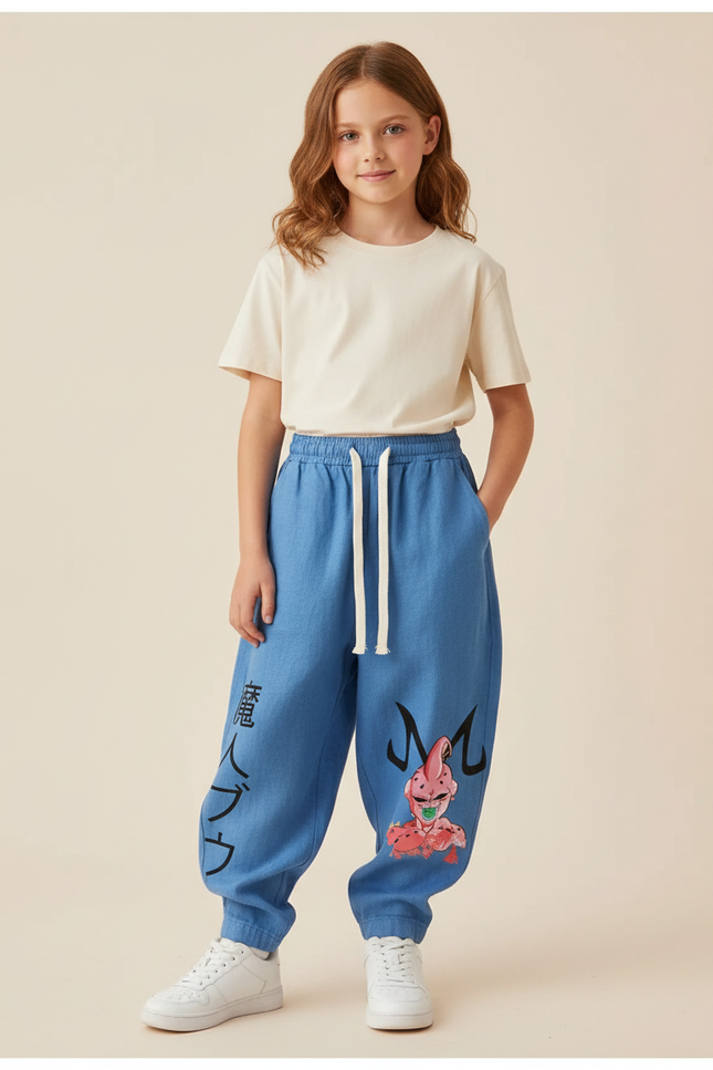 Pantalon Baggy Bleu Majin Buu Ample Coton Enfant - Jean