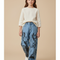 Pantalon Baggy Jean Clair Imprimé Anime Ample Unisexe - Bleu