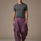Pantalon Baggy Violet Ample Cargo Plissé Homme - Gabardine