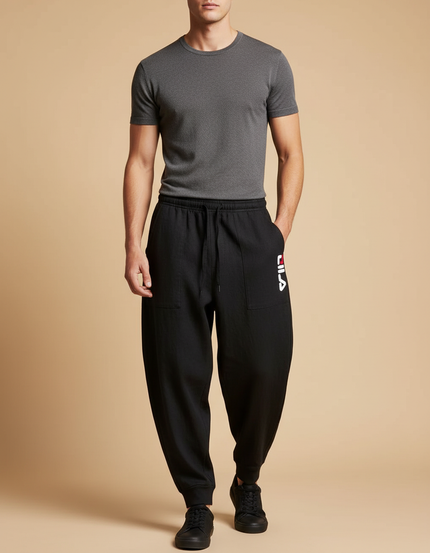 Pantalon Baggy Noir Ample Molletonné Sport Homme