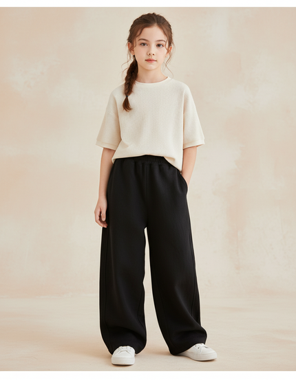 Pantalon Baggy Noir Ample Molletonné Enfant Sportif