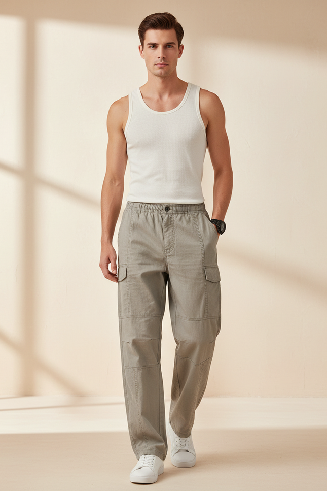 Pantalones Cargo Baggy - Kaki Toile