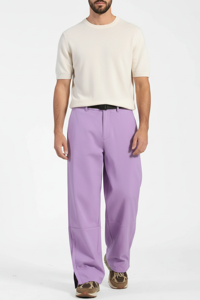 Pantalon Baggy Violet Ample Décontracté Homme - Polyester