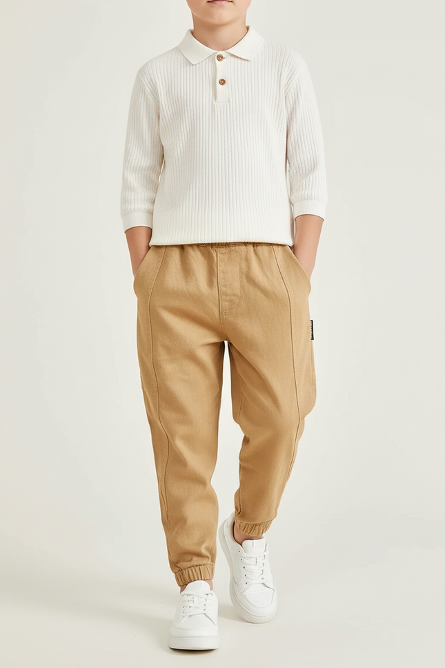 Pantalon Baggy Kaki Coton Ample Confortable Enfant