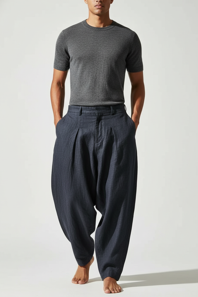 Pantalon Baggy Japonais - Marine Lin