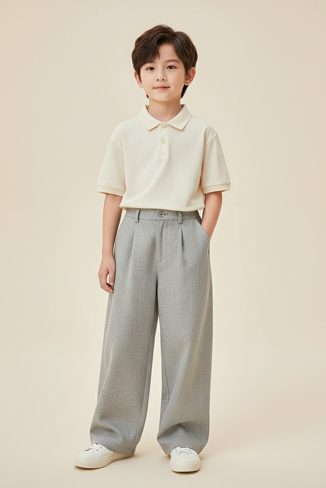 Pantalon Baggy Gris Ample Coton Enfant Décontracté - Molleton