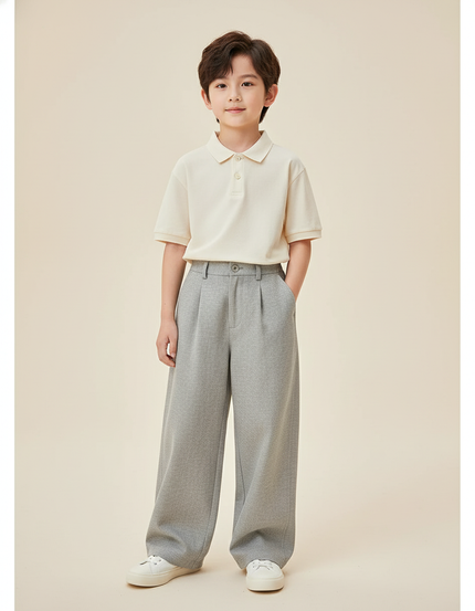 Pantalon Baggy Gris Ample Coton Enfant Décontracté - Molleton
