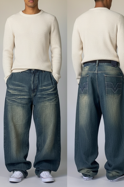 Pantalon Baggy Garçon Skate - Bleu Jean