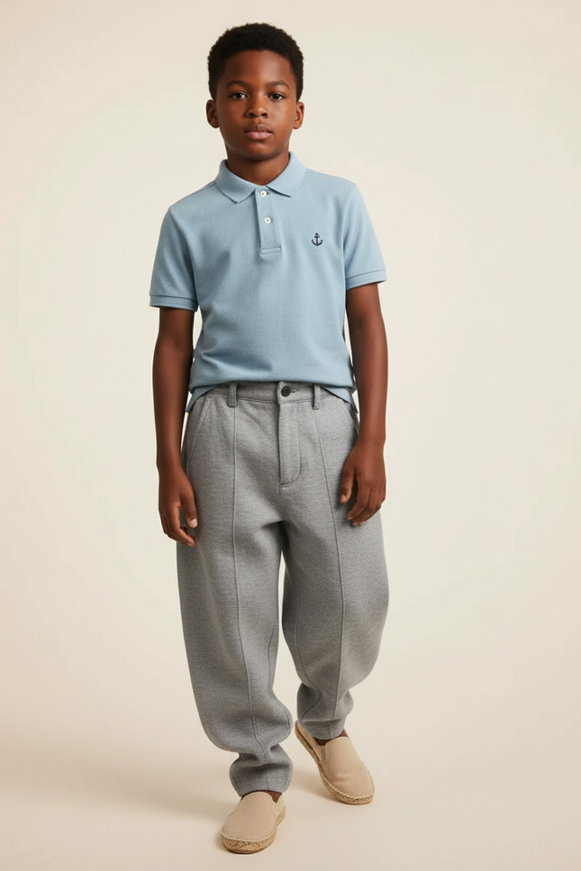 Pantalon Baggy Gris Sport Ample Coton Enfant - Molleton