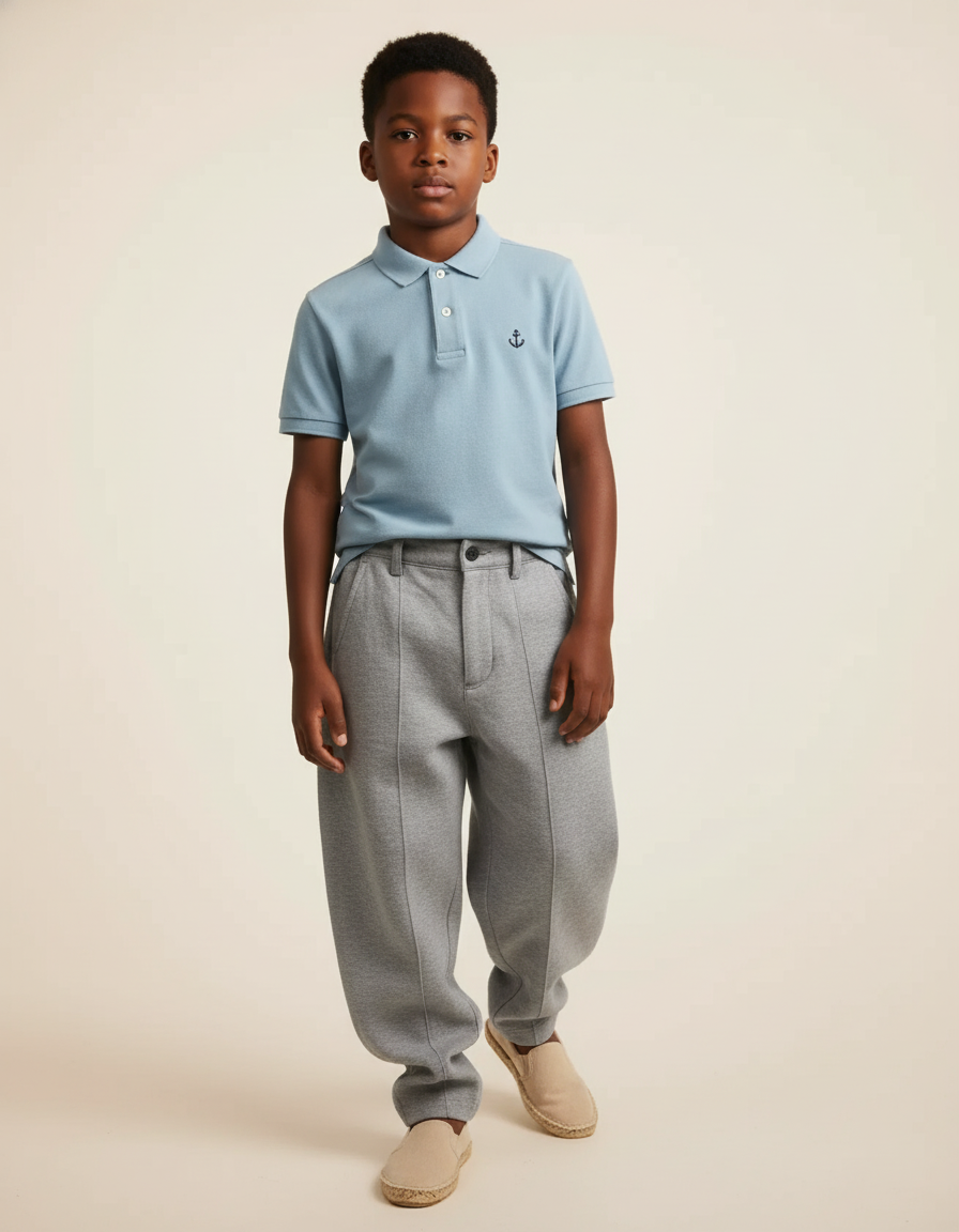 Pantalon Baggy Gris Sport Ample Coton Enfant - Molleton