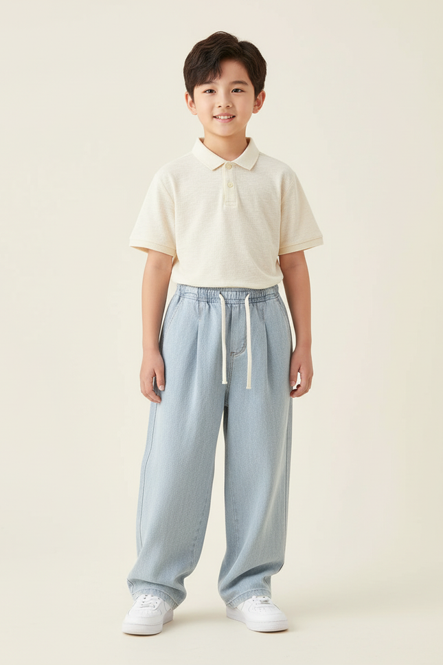 Pantalon Baggy Bleu Jean Ample Sport Décontracté