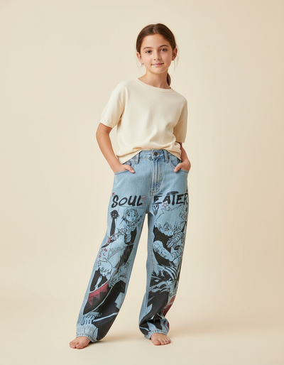 Pantalon Baggy Femme Bleu