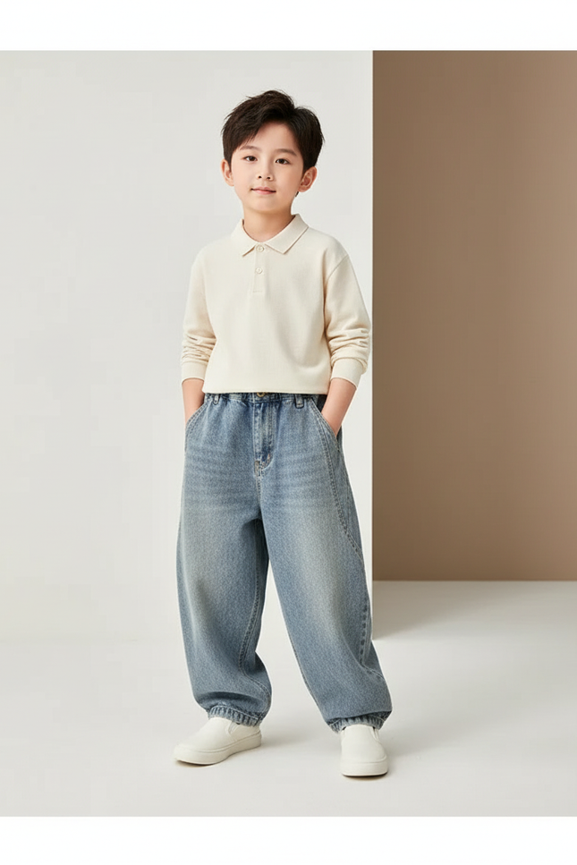 Pantalon Baggy Garçon Bleu Jogging - Jean