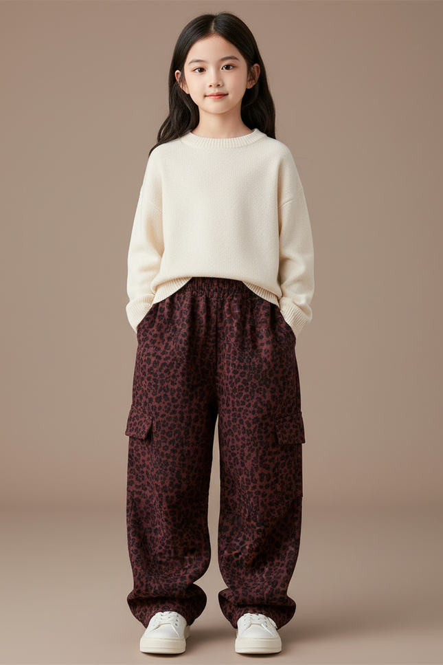 Pantalon Leopard Baggy - Bordeaux Molleton