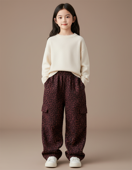 Pantalon Leopard Baggy - Bordeaux Molleton