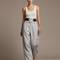 Pantalon Baggy Gris Plissé Cargo Unisexe - Toile