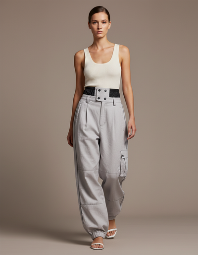 Pantalon Baggy Femme Coton