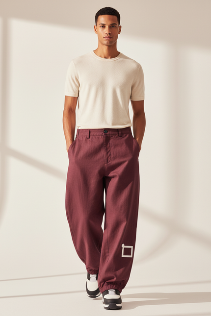Pantalon Snow Baggy - Bordeaux Coton