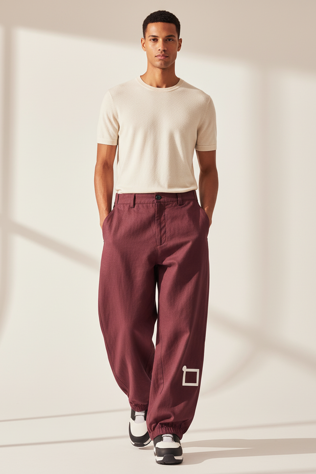 Pantalon Snow Baggy - Bordeaux Coton